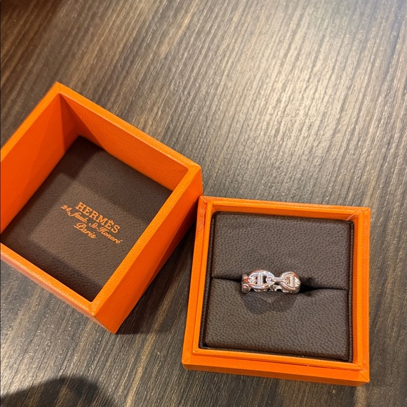 Hermes Jewelry - HERMES PARIS CHAINE D'ANCRE ENCHAINEE RING SOLID 925 STERLING SILVER SIZE 53